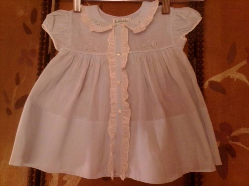 Ausverkauf 1940S Blaues Frilly Baby Mädchen Kleid Von Alfred Leon von Wotsnewpussycat