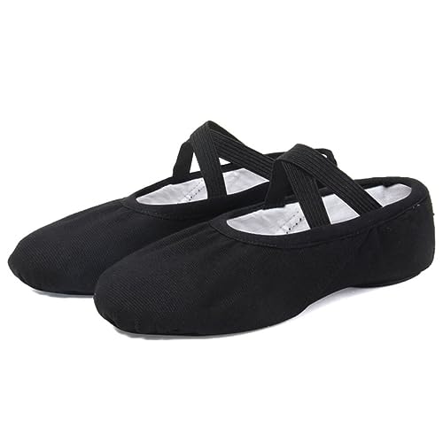 Geteilte Ledersohle Frauen Ballett Schuhe Tanz Erwachsene Kinder Ballett Hausschuhe Weiche Sohle Professionelle Leinwand Tanz Training Schuhe für Ballett Flexibilität von WouND