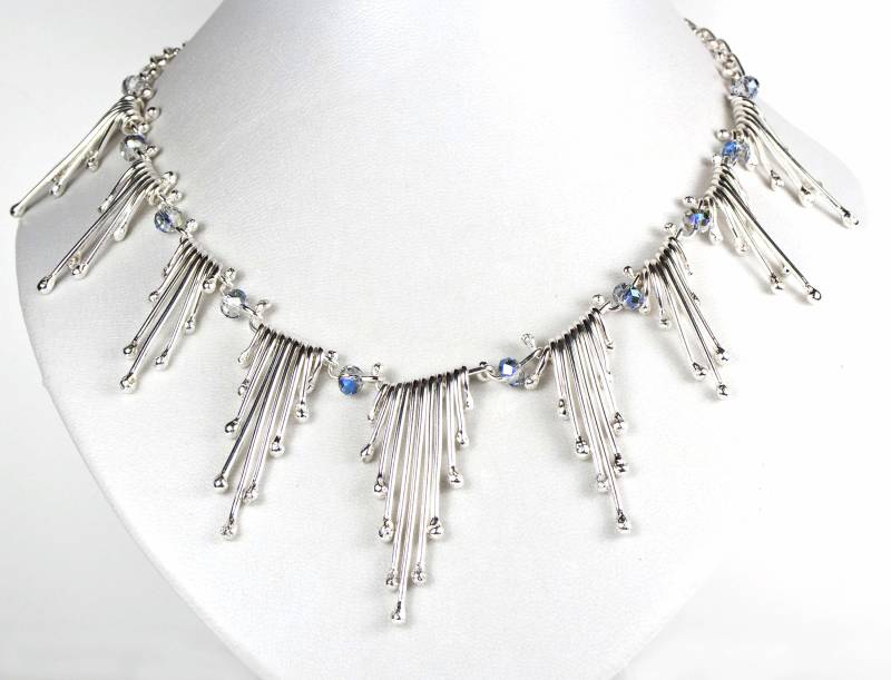 Silber Eiszapfen Halskette, Statement Handgemachte Einzigartige Blau Und Unikat Silber Eiszapfen Halskette, Statement Handgemachte Einzigartige Blau Und Unikat von WovenArtJewellery