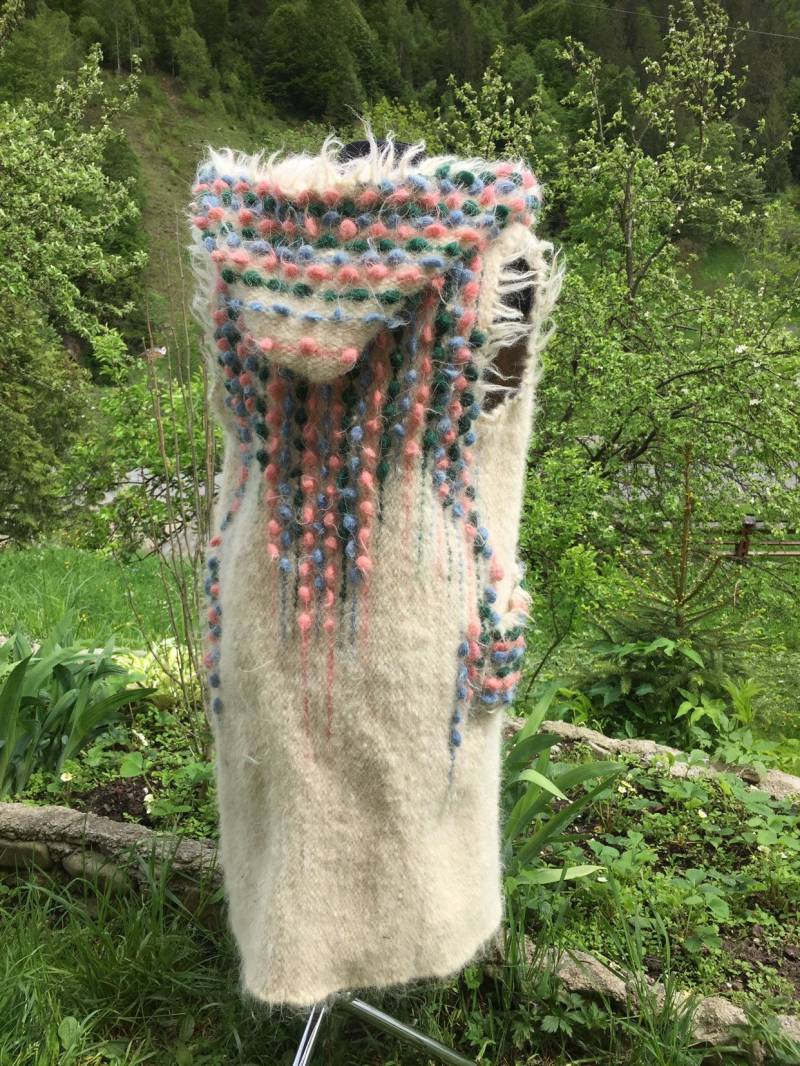 Weiche Warme Weste Cardigans Aus Schafwolle Weiß Strickjacke Ethnokardigan Der Ukraine Damen Oberbekleidung von WovenWoolArt