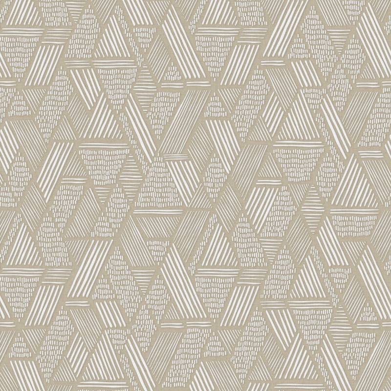 WOW Vliestapete "Ethnic stitch Naturel" FSC zertifiziert, mit lebhaftem Druck, 10 Meter Länge von Wow