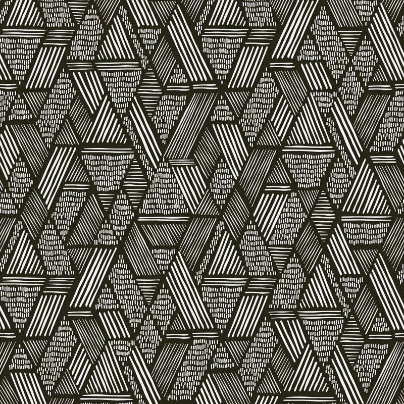 WOW Vliestapete "Ethnic stitch Schwarz/Weiß" glatt FSC zertifiziert, mit lebhaftem Druck, 10 Meter Länge von Wow