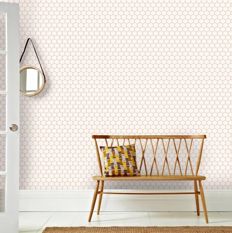 WOW Vliestapete "Hexagon" Holz aufgeschäumt VliesHexagon 1000x52cm von Wow