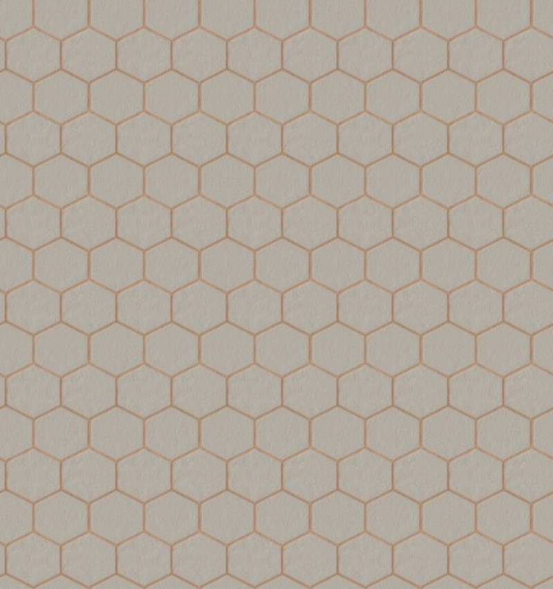 WOW Vliestapete "Hexagon Geo" geometrisch aufgeschäumt Taupe - 10m x 52cm von Wow