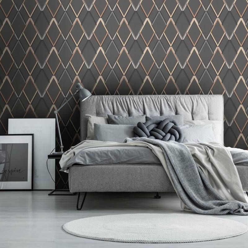 WOW Vliestapete "Metallisch Geometrisch" animal print geprägt FSC zertifiziert, mit lebhaftem Druck, 10 Meter Länge von Wow