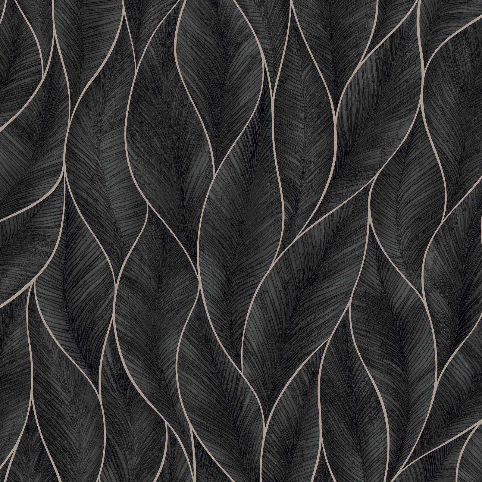 WOW Vliestapete "Subtil Blätter Silber/Blau" botanisch geprägt FSC zertifiziert, mit lebhaftem Druck, 10 Meter Länge von Wow