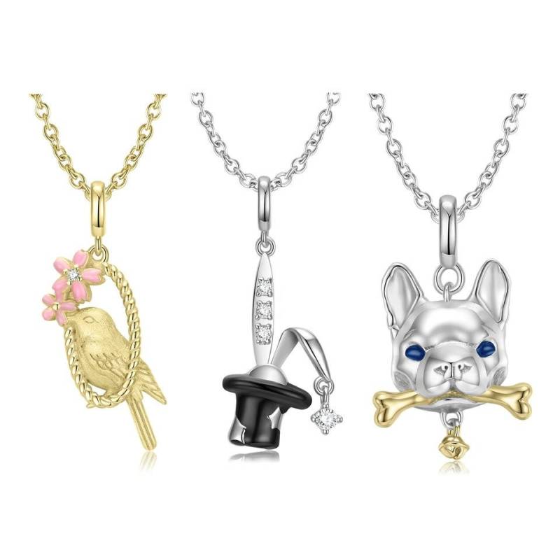Wow Charms 925 Sterling Silver | Necklace Bird Bunny Ears Hat Animal Dog Zircon Pendant Necklaces For Women With Chains Gifts New Wow Charms 925 Sterling Silver | Necklace Bird Bunny Ears Hat Animal Dog Zircon Pendant Necklaces For Women With Chains Gifts New von WowCharmsStore