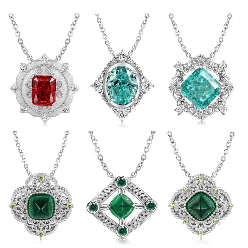 Wow Charms 925 Sterling Silver | Necklace Luxury Zirconia Pendant Necklaces For Women With Chains Jewelry Christmas Gift von WowCharmsStore