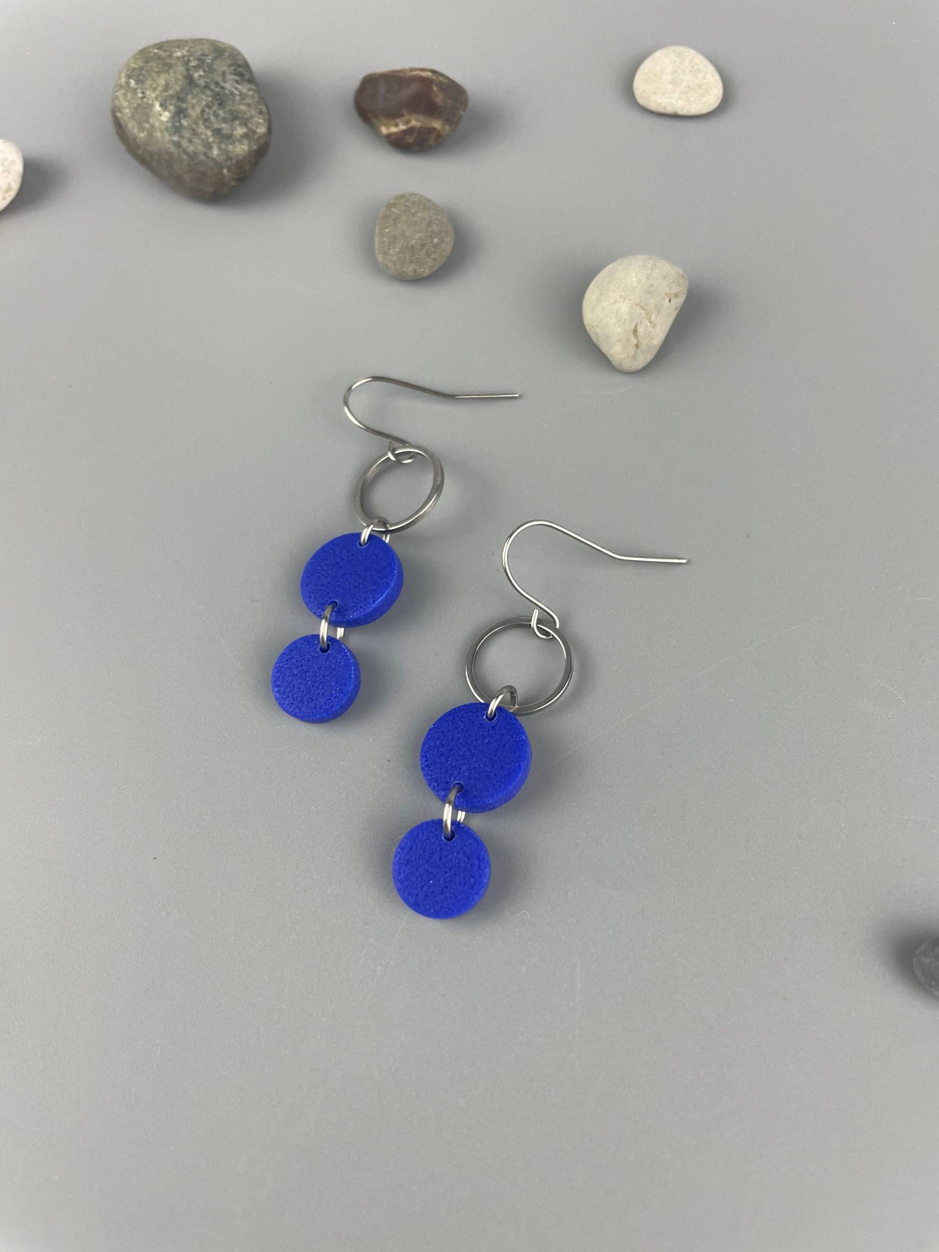 Dangle Earrings Royal Blue Fimo Schmuck Stainless Steel Lightweight Dangly Electric For Everyday Ohrringe Bunte Dangle Earrings Royal Blue Fimo Schmuck Stainless Steel Lightweight Dangly Electric For Everyday Ohrringe Bunte von WowLookAtYou
