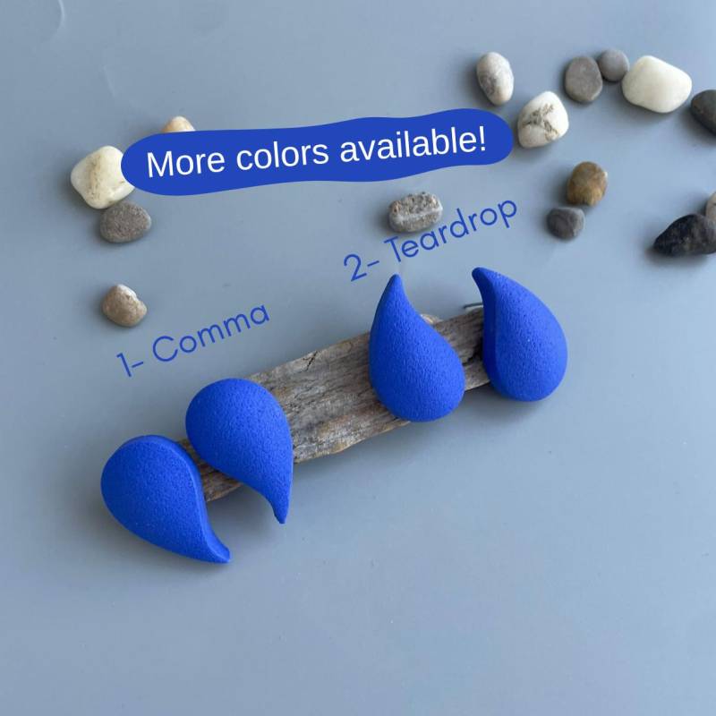 Royal Blue Polymer Clay Earrings 3D Waterdrop Stud Bold Statement Handmade Jewelry Everyday Wear Colorful Fashion Accessorie Trendy von WowLookAtYou