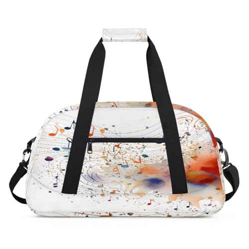 Abstrakte Kunst Musik Note Kinder Duffel Taschen für Mädchen Jungen, Übernachtung Weekender Reisetasche 24L Sport Gym Duffel Bag Praxis Tote Tragetasche, farbe, (24L) UK, Taschen-Organizer von WowPrint