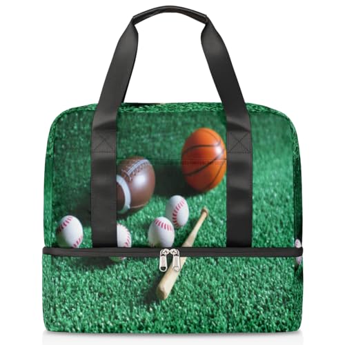 American Sport Ball Sport Duffle Bag für Damen Herren Jungen Kirls Ball Wochenende Übernachtung Taschen nass getrennt 21L Tragetasche für Reisen Gym Yoga, farbe, 21L, Taschen-Organizer von WowPrint