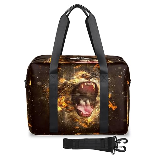 Animal Lion Reisetasche für Damen und Herren, Löwen-Druck, Wochenend-Übernachtungstaschen, 32 l, große Reisetasche, Tragetasche für Sport, Fitnessstudio, Yoga, farbe, 32 L, Taschen-Organizer von WowPrint