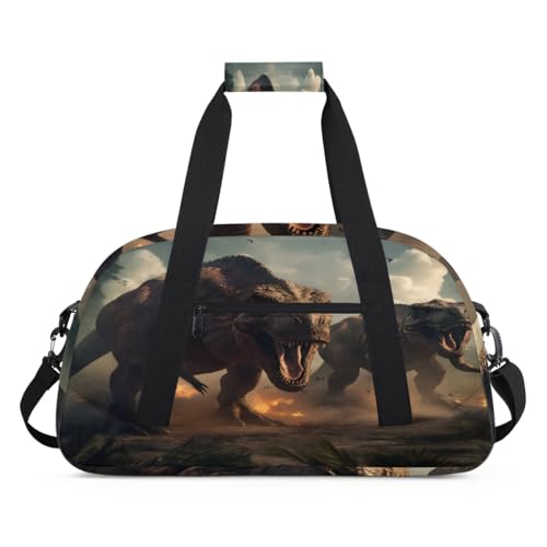 Antike Tier Dinosaurier Kinder Duffel Taschen für Mädchen Jungen, Übernachtung Weekender Reisetasche 24L Sport Gym Duffel Bag Praxis Tote Tragetasche, farbe, (24L) UK, Taschen-Organizer von WowPrint