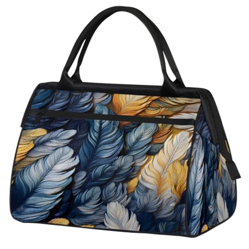 Art Animal Feather Travel Duffle Bag for Women Men Kids Girls Weekend Overnight Bags 24 L Holdall Tote Cabin Bag for Sports Gym Yoga, farbe, (24L) UK, Taschen-Organizer von WowPrint
