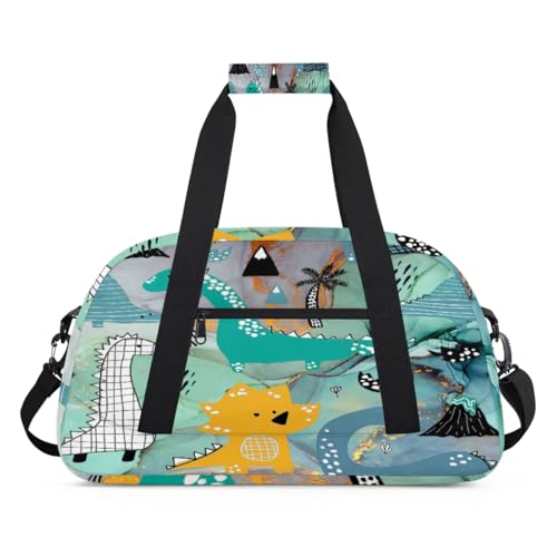 Art Dinosa Marmor Kinder Duffel Taschen für Mädchen Jungen, Marmor Textur Übernachtung Weekender Reisetasche 24L Sport Gym Duffel Bag Praxis Tote Tragetasche, farbe, (24L) UK, Taschen-Organizer von WowPrint