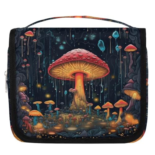 Art Magic Reise-Kulturbeutel mit Waldpilz für Damen, Herren, Kinder, Mädchen, Jungen, Make-up-Kosmetiktasche, hängende Kulturbeutel, Kulturbeutel, Organizer, Duschtasche, farbe, 4.5 L, von WowPrint