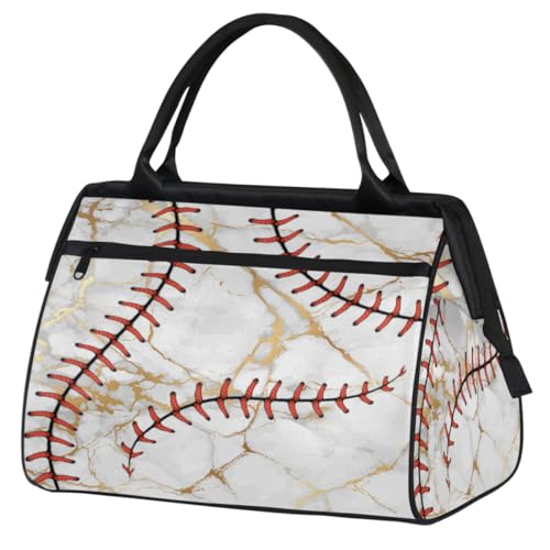 Art Marmor Baseball Reisetasche für Damen Herren Kinder Mädchen Marmor Wochenende Übernachtung Taschen 24 L Reisetasche Tragetasche für Sport Gym Yoga, farbe, (24L) UK, Taschen-Organizer von WowPrint