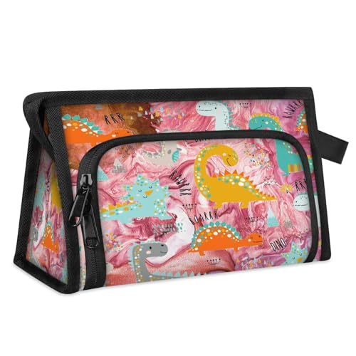 Art Marmor Dinosaurier Reise Make-up Tasche für Damen Herren Kinder Mädchen Jungen Dinosaurier Druck Mehrzweck-Waschbeutel Kulturbeutel Kosmetiktasche Toilettenartikel Duschtasche Organizer, farbe, L, von WowPrint