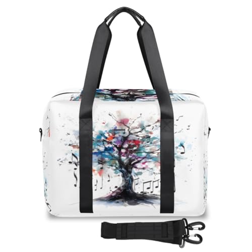 Art Music Magic Tree Reisetasche für Damen und Herren, Wochenende, Übernachtungstasche, 32 l, große Reisetasche, Kabinentasche für Sport, Fitnessstudio, Yoga, farbe, (32L) UK, Taschen-Organizer von WowPrint