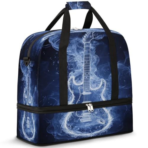 Art Water Guitar Travel Duffle Bag for Women Men Weekend Overnight Bags Foldable Wet Separated 47L Tote Bag for Sports Gym Yoga, farbe, 47 L, Taschen-Organizer Art Water Guitar Travel Duffle Bag for Women Men Weekend Overnight Bags Foldable Wet Separated 47L Tote Bag for Sports Gym Yoga, farbe, 47 L, Taschen-Organizer von WowPrint