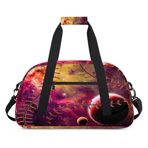 Baseball Galaxy Planet Kinder Duffel Taschen für Mädchen Jungen, Galaxy Overnight Weekender Reisetasche 24L Sport Gym Duffel Bag Praxis Tote Tragetasche, farbe, (24L) UK, Taschen-Organizer von WowPrint