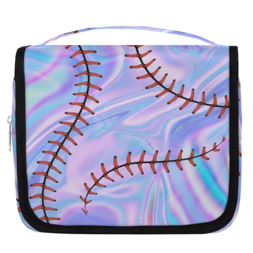 Baseball-Kulturbeutel mit abstraktem Galaxie-Motiv, für Damen, Herren, Kinder, Mädchen, Jungen, Galaxie-Druck, Make-up-Kosmetiktasche, hängende Kulturbeutel, Kulturbeutel, Organizer, Duschtasche, von WowPrint