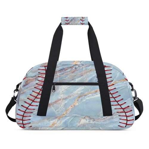 Baseball Modern Marmor Kinder Duffel Taschen für Mädchen Jungen, Baseball-Print Übernachtung Weekender Reisetasche 24L Sport Gym Duffel Bag Praxis Tote Tragetasche, farbe, (24L) UK, Taschen-Organizer von WowPrint