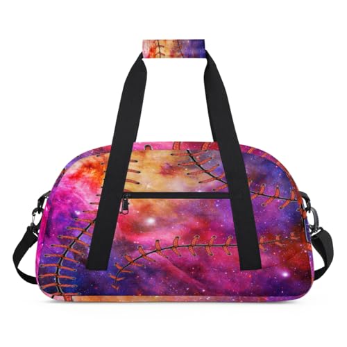 Baseballs Night Galaxy Kinder Duffel Bags für Mädchen Jungen, Baseballs Overnight Weekender Reisetasche 24L Sport Gym Duffel Bag Praxis Tote Tragetasche, farbe, (24L) UK, Taschen-Organizer von WowPrint