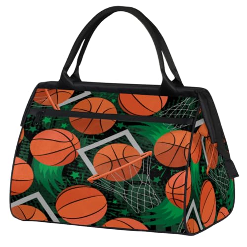 Basket Balls Sport Travel Duffle Bag for Women Men Kids Girls Basket Balls Weekend Overnight Bags 24 L Holdall Tote Cabin Bag for Sports Gym Yoga, farbe, (24L) UK, Taschen-Organizer von WowPrint