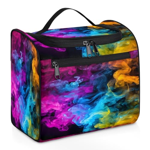 Bunte Art Fumes Reise-Make-up-Tasche für Damen, Herren, Kinder, Mädchen, Jungen, 11,2 l, Kosmetiktasche, Kulturbeutel, Kulturbeutel, Kulturbeutel, Organizer, Duschtasche, farbe, 11.2L, von WowPrint