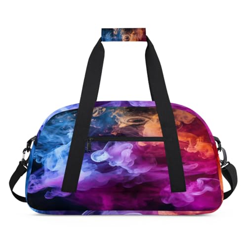 Bunte Dämpfe Kunst Abstrakte Kinder Duffel Taschen für Mädchen Jungen, Übernachtung Weekender Reisetasche 24L Sport Gym Duffel Bag Praxis Tote Tragetasche, farbe, (24L) UK, Taschen-Organizer von WowPrint