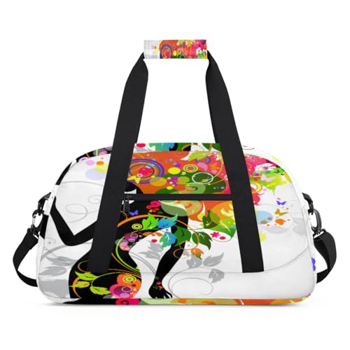 Bunte Magie Mädchen Kinder Duffel Taschen für Mädchen Jungen, Mädchen Übernachtung Wochenender Reisetasche 24L Sport Gym Duffel Bag Praxis Tote Tragetasche, farbe, (24L) UK, Taschen-Organizer von WowPrint