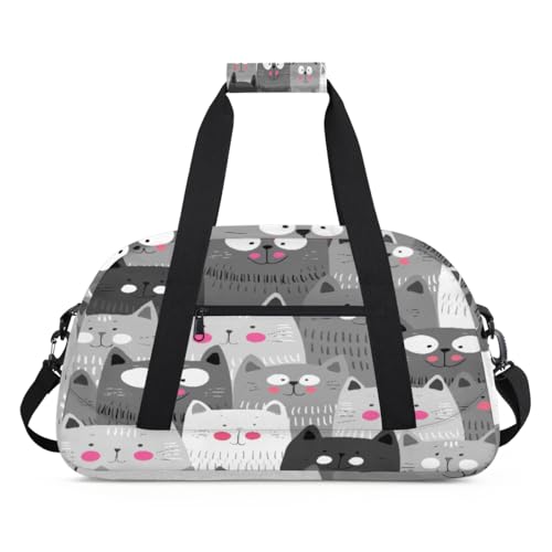 Caeroon Reisetasche mit Katzenmotiv für Mädchen, Jungen, 24 l Fassungsvermögen, für Sport und Fitnessstudio, Tragetasche, farbe, (24L) UK, Taschen-Organizer von WowPrint