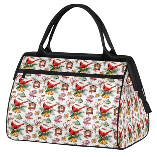 Cardinal Weihnachts-Reisetasche für Damen, Herren, Kinder, Mädchen, Zuckerstange, Winterwochenende, Übernachtungstaschen, 24 l, Reisetasche für Sport, Fitnessstudio, Yoga, farbe, (24L) UK, von WowPrint