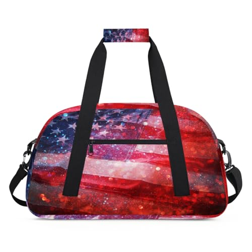 Celebration American Flag Kids Duffel Bags for Girls Boys, Flag Overnight Weekender Travel Bag 24L Sport Gym Duffel Bag Practice Tote Carry Bag, farbe, (24L) UK, Taschen-Organizer von WowPrint