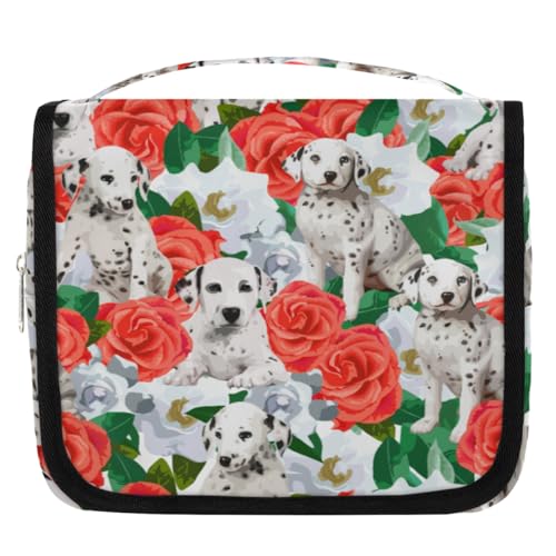 Dalmatins Reise-Kulturbeutel für Damen, Herren, Kinder, Mädchen, Jungen, niedliches Hunde-Make-up-Kosmetiktasche, zum Aufhängen, Kulturbeutel, Toilettenartikel, Organizer, Duschtasche, farbe, 4.5 L, von WowPrint