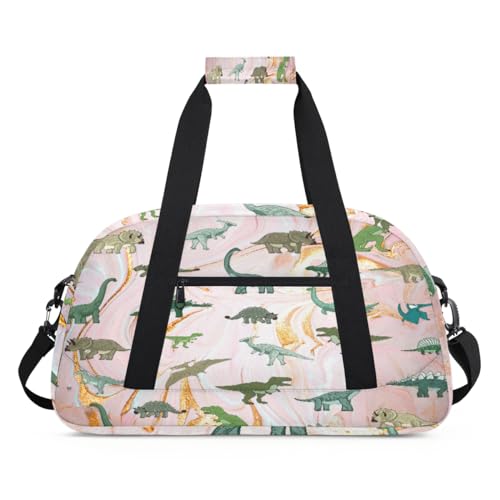 Dinosaurier Marmor Kinder Duffel Taschen für Mädchen Jungen, Dinosaurier Übernachtung Weekender Reisetasche 24L Sport Gym Duffel Bag Praxis Tote Tragetasche, farbe, (24L) UK, Taschen-Organizer von WowPrint