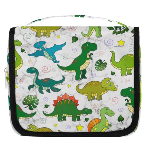 Dinosaurier-Reise-Kulturbeutel für Damen, Herren, Kinder, Mädchen, Jungen, Marmor, Kawaii, Dinosaurier, Make-up-Kosmetiktasche, hängende Kulturbeutel, Toilettenartikel, Organizer, Duschtasche, farbe, von WowPrint