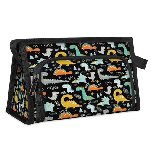 Dinosaurier-Reise-Make-up-Tasche für Damen, Herren, Jungen, Mädchen, Jungen, Dinosaurier, Mehrzweck-Waschbeutel, Kulturbeutel für Kosmetik, Toilettenartikel und Duschartikel, Farbig, L, von WowPrint