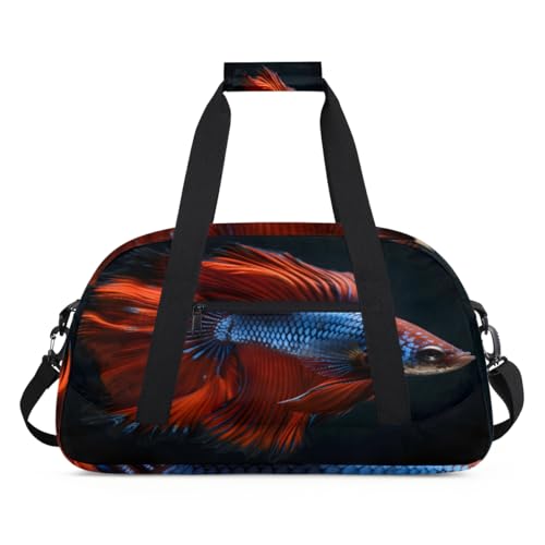 Fighting Fish Kinder-Seesack für Mädchen und Jungen, Übernachtung Weekender Reisetasche 24L Sport Gym Duffel Bag Praxis Tote Tragetasche, farbe, (24L) UK, Taschen-Organizer von WowPrint