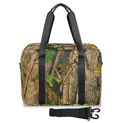 Forest Camo Reisetasche für Damen und Herren, Camo-Design, Wochenend-Übernachtungstaschen, 32 l, große Reisetasche, Tragetasche für Sport, Fitnessstudio, Yoga, farbe, 32 L, Taschen-Organizer von WowPrint