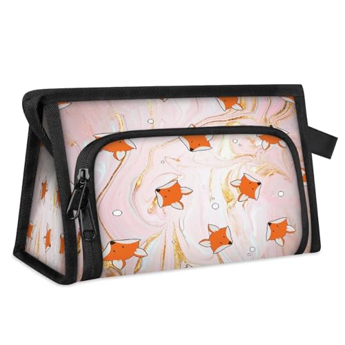 Fox Marmor Reise Make-up Tasche für Frauen Männer Kinder Mädchen Jungen Nette Fuchs Multifunktions Waschen Beutel Kulturbeutel Kosmetiktasche Kosmetik Toilettenartikel Dusche Tasche Organizer, Farbe, von WowPrint