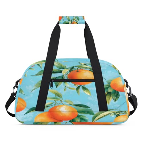 Fruit Orange Kinder Duffel Taschen für Mädchen Jungen, Übernachtung Weekender Reisetasche 24L Sport Gym Duffel Bag Praxis Tote Tragetasche, farbe, (24L) UK, Taschen-Organizer von WowPrint