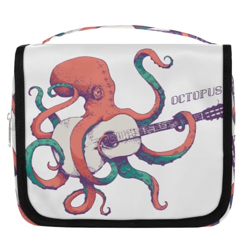 Funny Rock Octopu Reise-Kulturbeutel für Damen, Herren, Kinder, Mädchen, Jungen, Oktopu-Druck, Make-up-Kosmetiktasche, hängende Waschtasche, Toilettenartikel, Organizer, Duschtasche, farbe, 4.5 L, von WowPrint