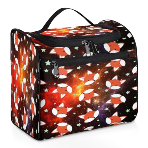 Galaxy Fox Reise-Make-up-Tasche für Damen, Herren, Kinder, Mädchen, Jungen, Galaxie-Weltraum-Design, 11,2 l, Kosmetiktasche zum Aufhängen, Kulturbeutel, Kulturbeutel, Organizer, Duschtasche, farbe, von WowPrint