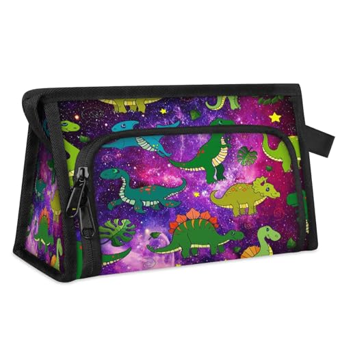 Galaxy Kawaii Reise-Make-up-Tasche für Damen, Herren, Jungen, Mädchen, Kinder, Dinosaurier-Design, Mehrzweck-Waschbeutel, Kulturbeutel für Kosmetik, Toilettenartikel und Duschartikel, Farbig, L, von WowPrint