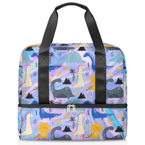 Galaxy Marble Sports Duffle Bag for Women Men Boys Kirls Galaxy Funny Dinosa Weekend Overnight Bags Wet Separated 21L Tote Bag for Travel Gym Yoga, farbe, 21L, Taschen-Organizer von WowPrint