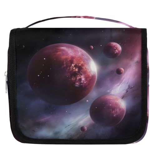 Galaxy Planet Reise-Kulturbeutel für Damen, Herren, Kinder, Mädchen, Jungen, Make-up-Kosmetiktasche, hängende Kulturbeutel, Kulturbeutel, Organizer, Duschtasche, farbe, 4.5 L, Taschen-Organizer von WowPrint