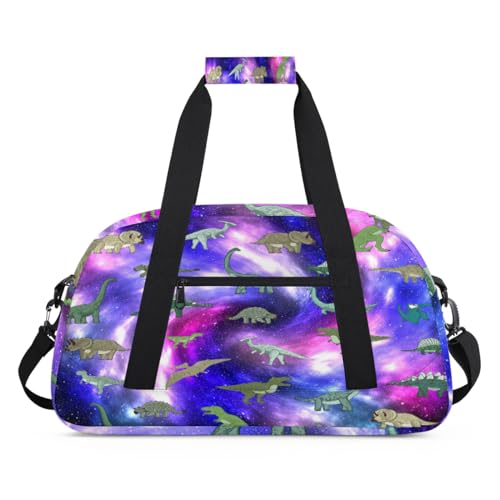 Galaxy Star Kinder-Reisetasche für Mädchen und Jungen, Galaxy Cute Dinosa Overnight Weekender Reisetasche 24L Sport Gym Duffel Bag Praxis Tote Tragetasche, farbe, (24L) UK, Taschen-Organizer von WowPrint